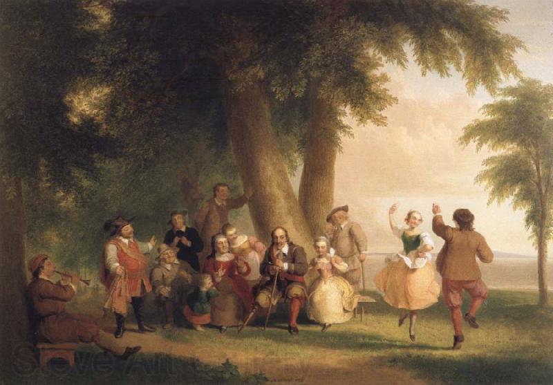 Asher Brown Durand Dance on the Battery in the Presence of Peter Stuyvesant Spain oil painting art
